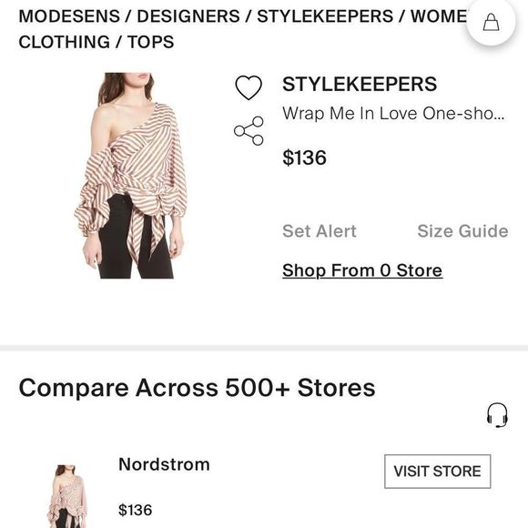 NWT StyleKeepers Wrap Me in Love One-Shoulder Top Size M Brown & White Striped - Picture 7 of 12